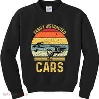 Easily Distracted By Cars Automobile Car Lover Kids Sweatshirt thumb 0