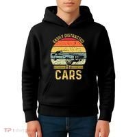 Easily Distracted By Cars Automobile Car Lover Kids Hoodie thumb 4
