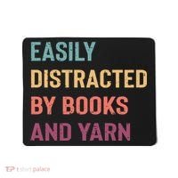 Easily Distracted By Books And Yarn Yarn Lover Mousepad thumb 0