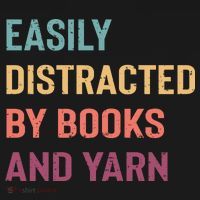 Easily Distracted By Books And Yarn Yarn Lover Kids Hoodie thumb 5