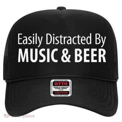 Easily Distracted By Music & Beer Hat