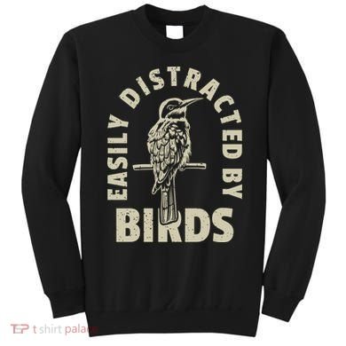 Easily Distracted By Birds Bird Cage Vintage Distress Sweatshirt
