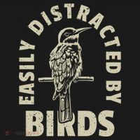 Easily Distracted By Birds Bird Cage Vintage Distress T-Shirt thumb 7