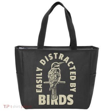 Easily Distracted By Birds Bird Cage Vintage Distress Tote Bag