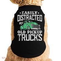 Easily Distracted By Old Pickup Trucks Cute Trucker Doggie Tank thumb 0