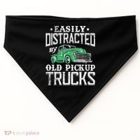 Easily Distracted By Old Pickup Trucks Cute Trucker USA-Made Doggie Bandana thumb 0