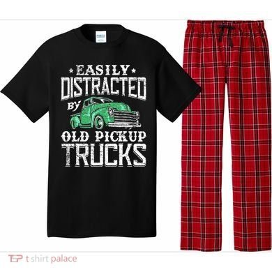Easily Distracted By Old Pickup Trucks Cute Trucker Pajama Set