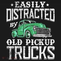 Easily Distracted By Old Pickup Trucks Cute Trucker Baby Bodysuit thumb 2