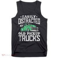 Easily Distracted By Old Pickup Trucks Cute Trucker Tank Top thumb 0