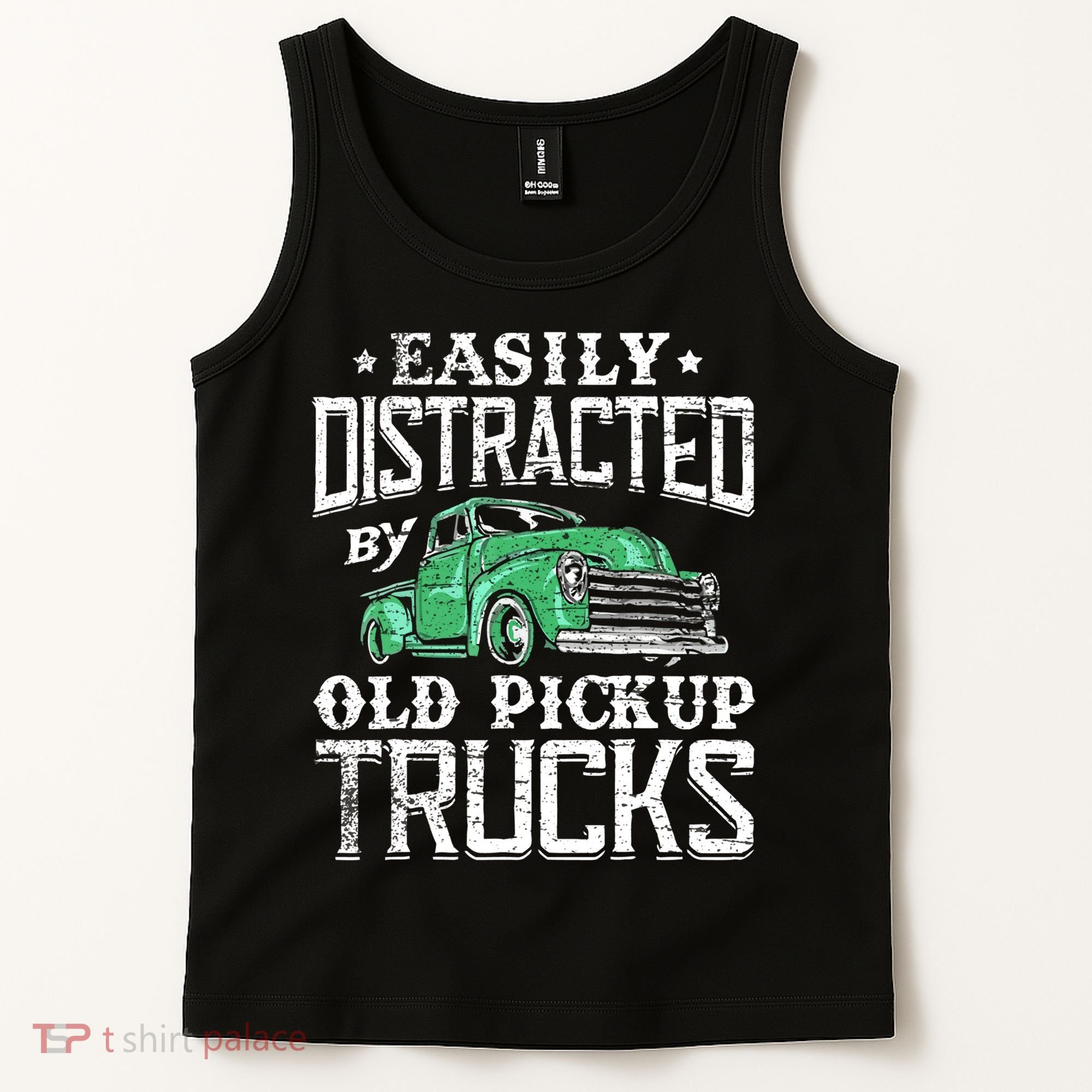 Easily Distracted By Old Pickup Trucks Cute Trucker Tank Top