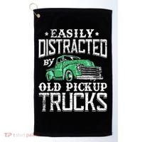 Easily Distracted By Old Pickup Trucks Cute Trucker Golf Towel thumb 0