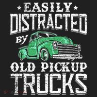 Easily Distracted By Old Pickup Trucks Cute Trucker Golf Towel thumb 3