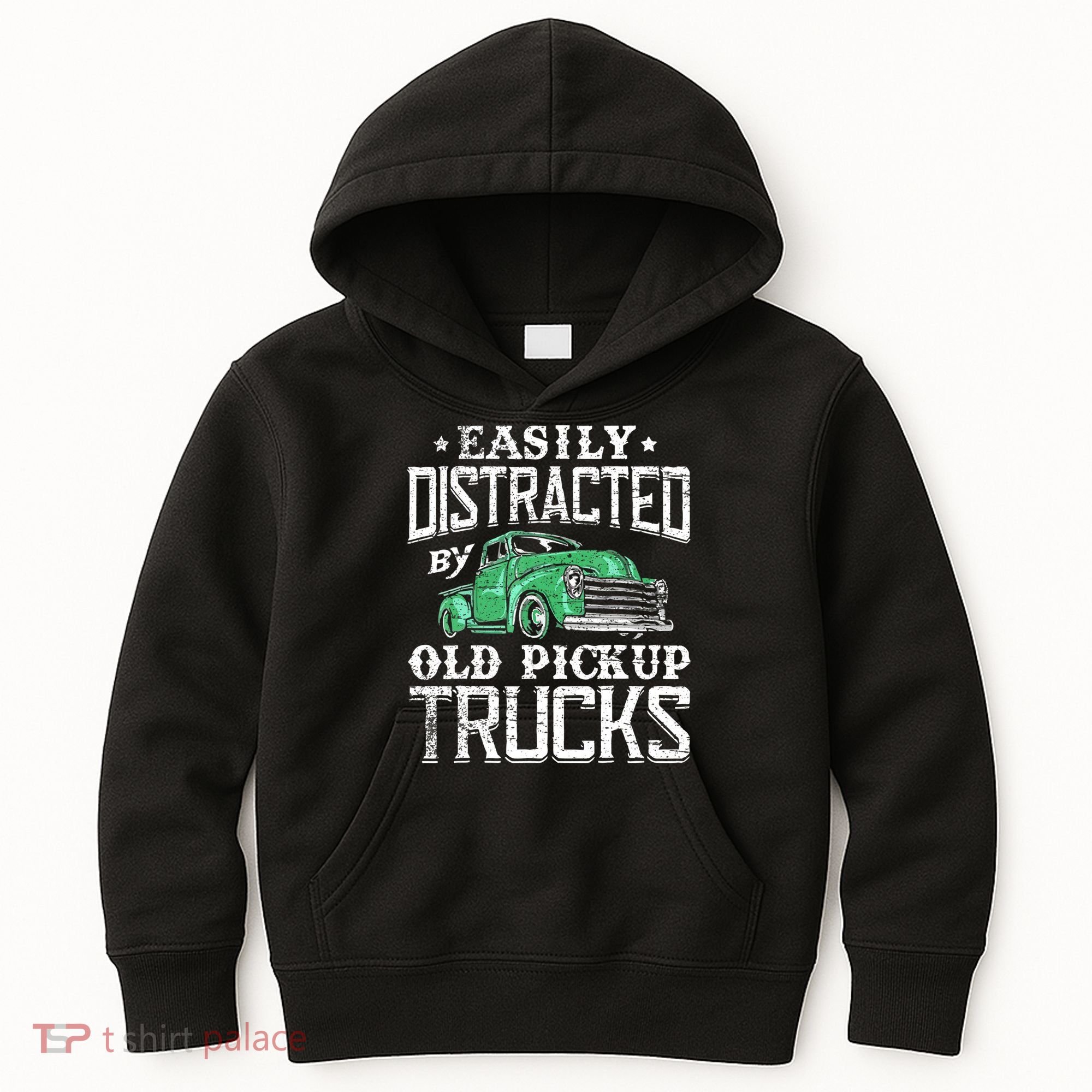 Easily Distracted By Old Pickup Trucks Cute Trucker Kids Hoodie