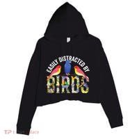 Easily Distracted By Birds Funny Bird Wtahers Crop Fleece Hoodie thumb 0