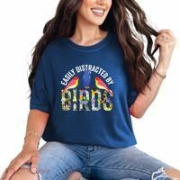 Easily Distracted By Birds Funny Bird Wtahers Comfort Colors T-Shirt thumb 0