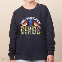 Easily Distracted By Birds Funny Bird Wtahers Women's Sweatshirt thumb 0