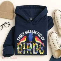 Easily Distracted By Birds Funny Bird Wtahers Hoodie thumb 4