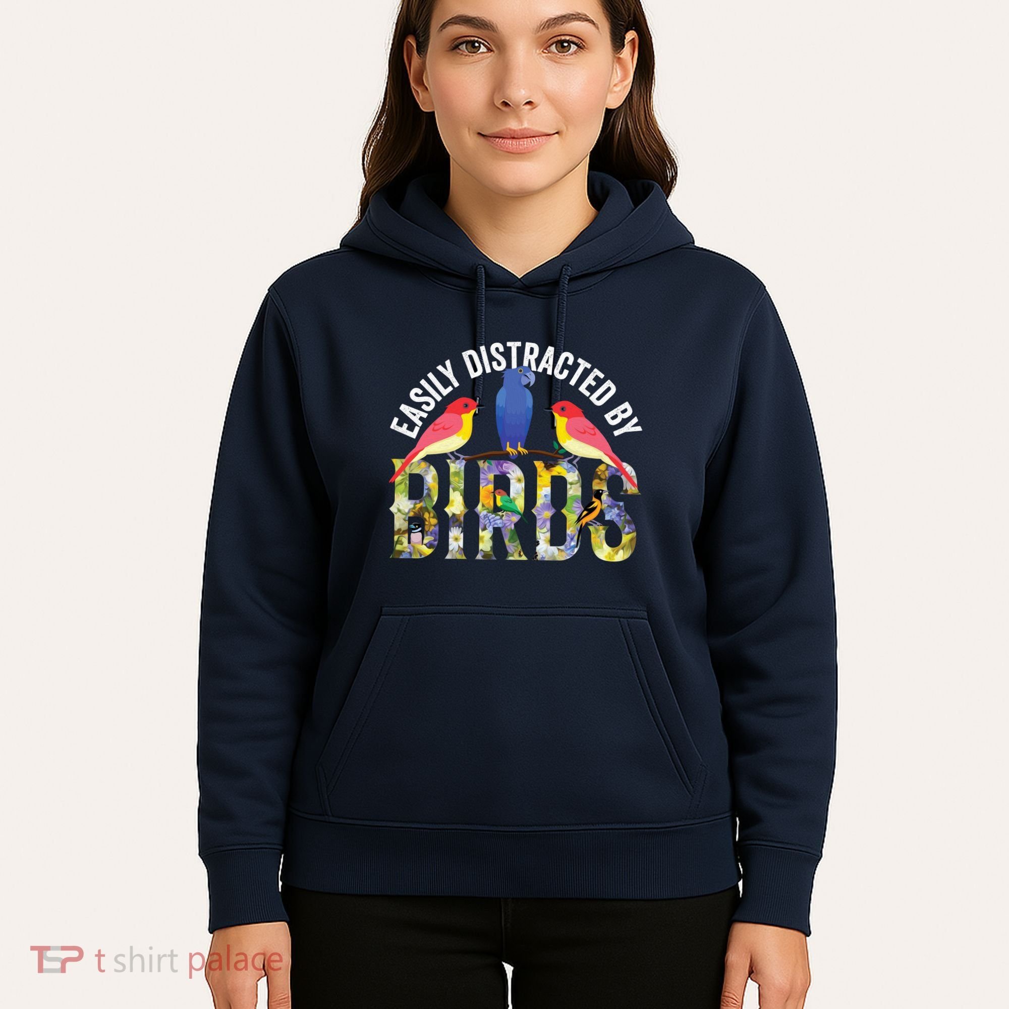 Easily Distracted By Birds Funny Bird Wtahers Hoodie