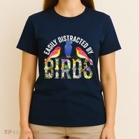 Easily Distracted By Birds Funny Bird Wtahers T-Shirt thumb 4