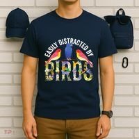 Easily Distracted By Birds Funny Bird Wtahers T-Shirt thumb 6