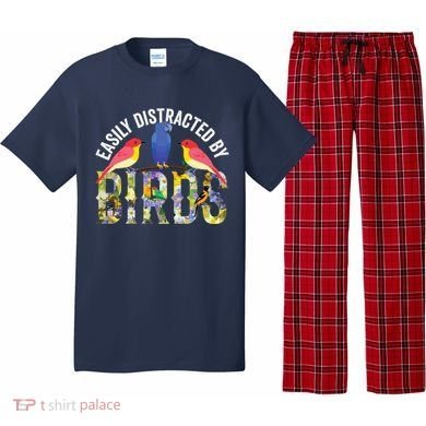 Easily Distracted By Birds Funny Bird Wtahers Pajama Set