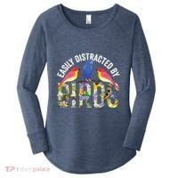 Easily Distracted By Birds Funny Bird Wtahers Women's Perfect Tri Tunic Long Sleeve Shirt thumb 0