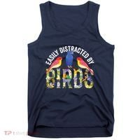 Easily Distracted By Birds Funny Bird Wtahers Tank Top thumb 0