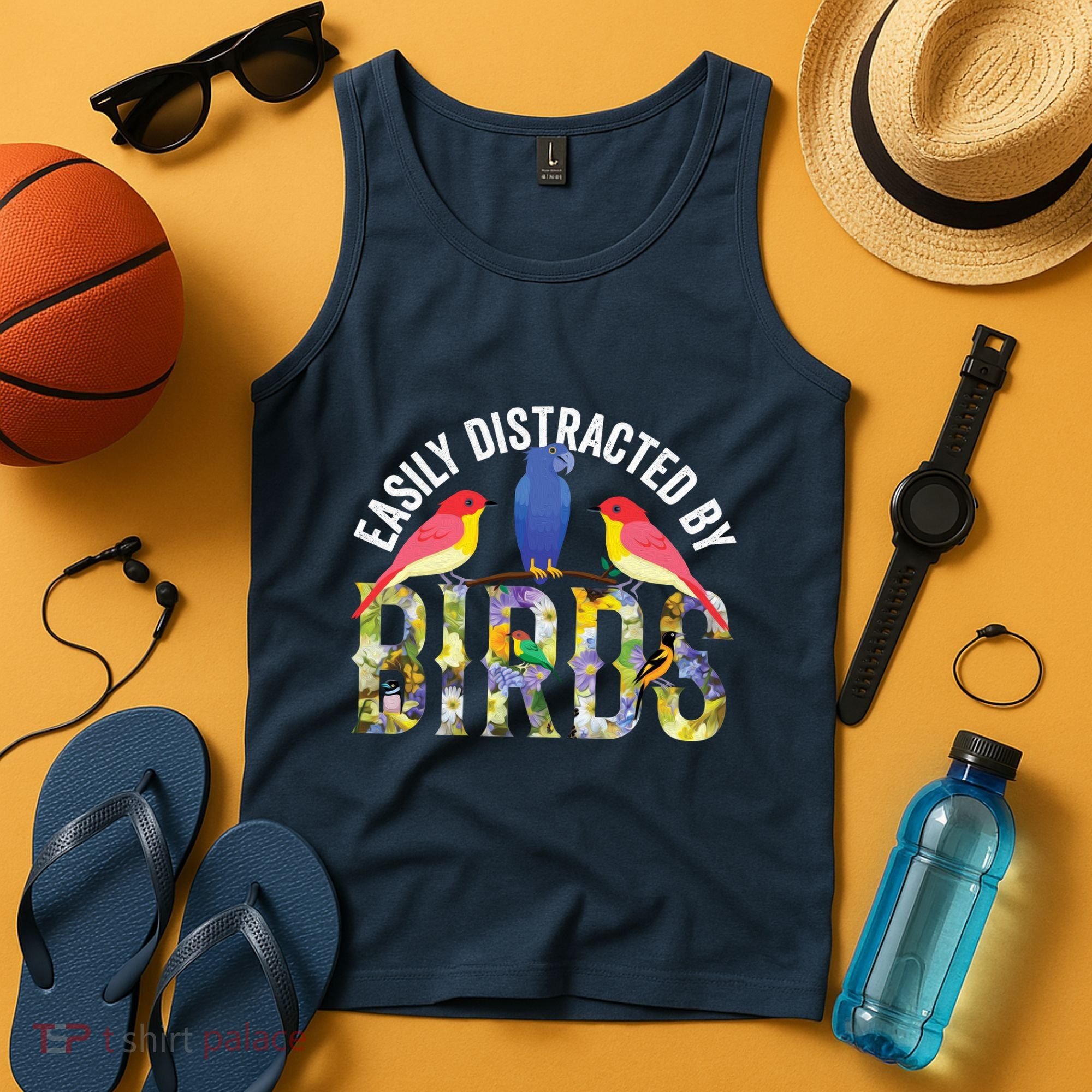 Easily Distracted By Birds Funny Bird Wtahers Tank Top