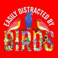 Easily Distracted By Birds Funny Bird Wtahers Santa Hat thumb 1