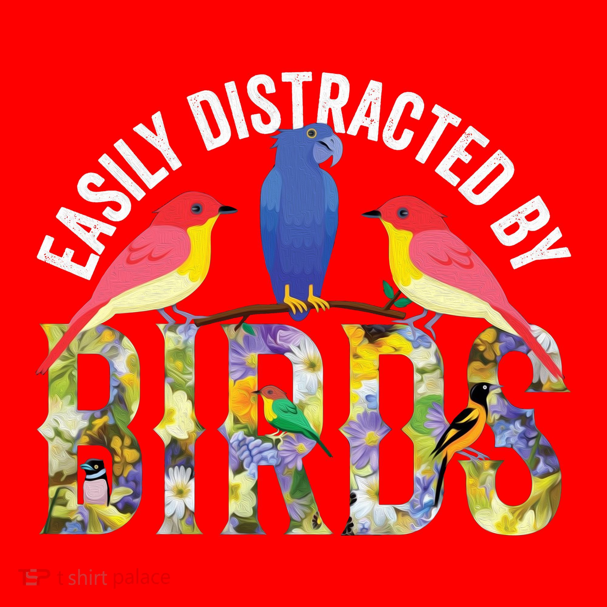 Easily Distracted By Birds Funny Bird Wtahers Santa Hat