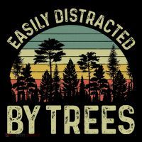 Easily Distracted By Trees Funny Tree Planting Trees Long Sleeve Shirt thumb 2