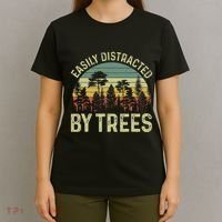 Easily Distracted By Trees Funny Tree Planting Trees T-Shirt thumb 4