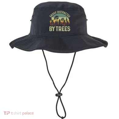 Easily Distracted By Trees Funny Tree Planting Trees Bucket Hat
