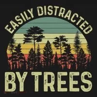 Easily Distracted By Trees Funny Tree Planting Trees Bucket Hat thumb 4