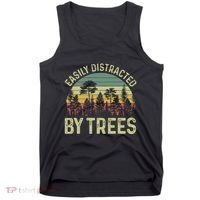 Easily Distracted By Trees Funny Tree Planting Trees Tank Top thumb 0