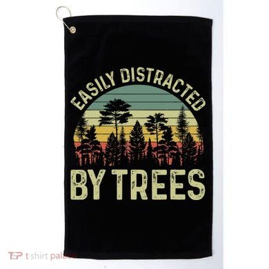 Easily Distracted By Trees Funny Tree Planting Trees Golf Towel