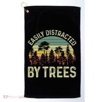 Easily Distracted By Trees Funny Tree Planting Trees Golf Towel thumb 0