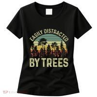 Easily Distracted By Trees Funny Tree Planting Trees Women's T-Shirt thumb 0
