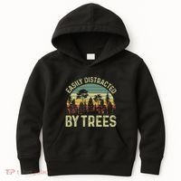 Easily Distracted By Trees Funny Tree Planting Trees Kids Hoodie thumb 0