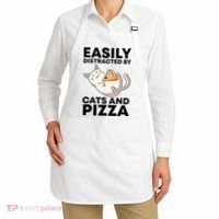 Easily Distracted By Cats And Pizza Kawaii Cat Lovers Gift Apron thumb 2