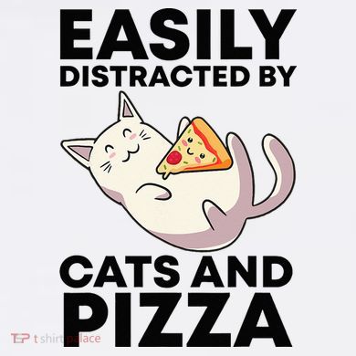 Easily Distracted By Cats And Pizza Kawaii Cat Lovers Gift Bucket Hat