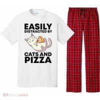 Easily Distracted By Cats And Pizza Kawaii Cat Lovers Gift Pajama Set thumb 0