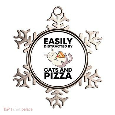 Easily Distracted By Cats And Pizza Kawaii Cat Lovers Gift Ornament