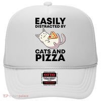 Easily Distracted By Cats And Pizza Kawaii Cat Lovers Gift Hat thumb 0