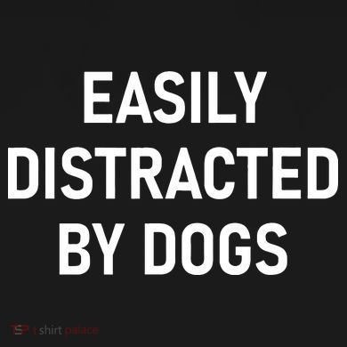 Easily Distracted By Dogs Funny Jokes Sarcastic USA-Made Doggie Bandana