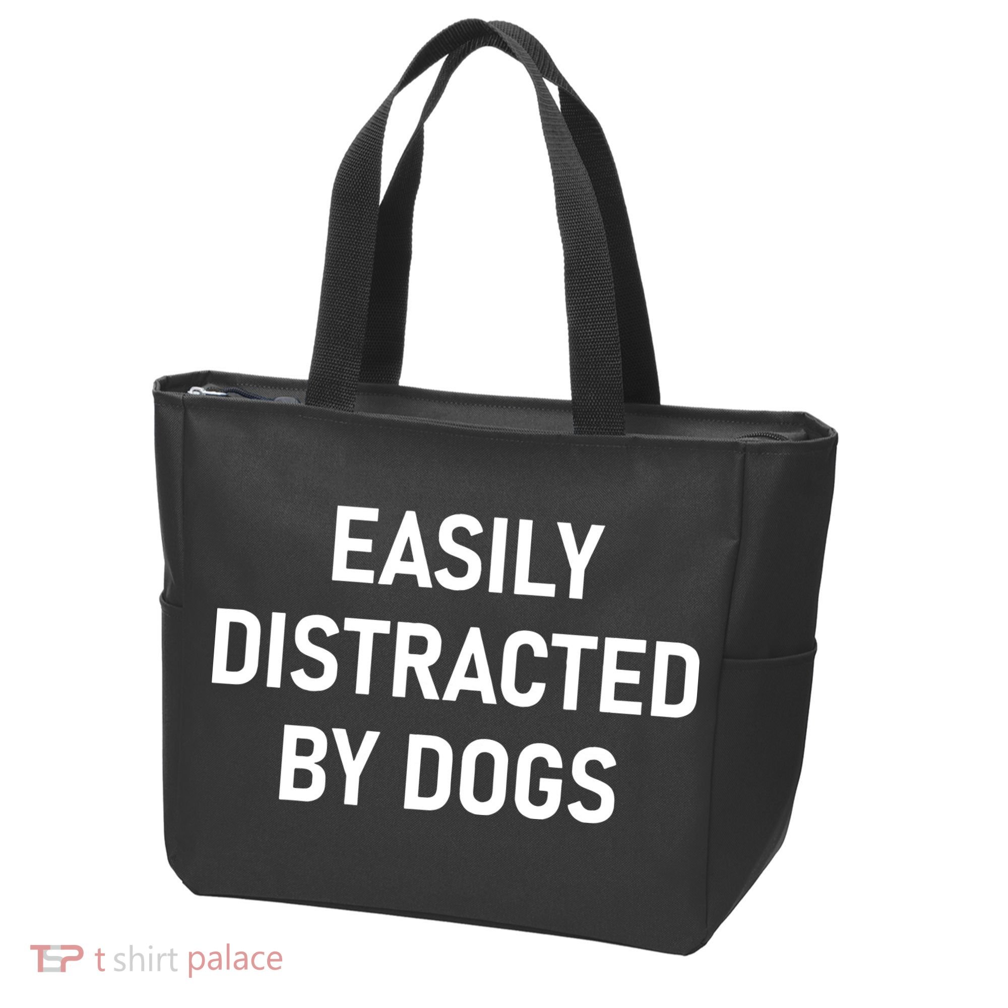 Easily Distracted By Dogs Funny Jokes Sarcastic Tote Bag