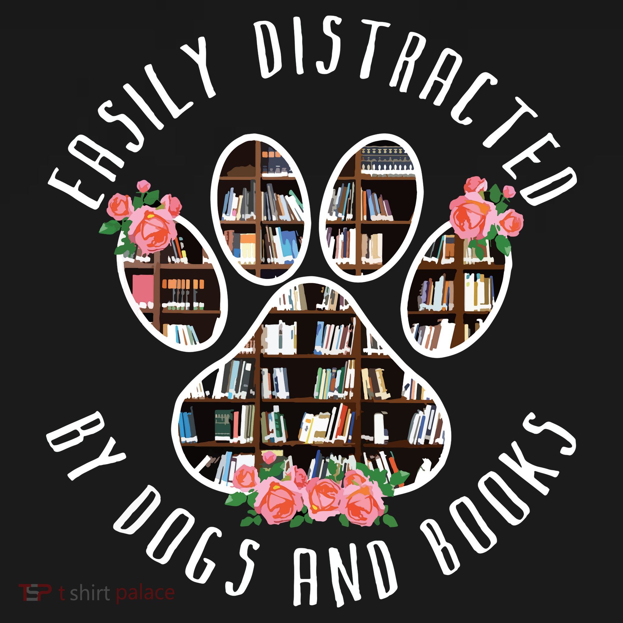 Easily Distracted By Dogs And Books Animal Book Lover Gift Backpack