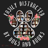 Easily Distracted By Dogs And Books Animal Book Lover Gift Tumbler thumb 3