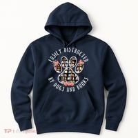 Easily Distracted By Dogs And Books Animal Book Lover Gift Hoodie thumb 0