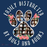 Easily Distracted By Dogs And Books Animal Book Lover Gift Women's Hoodie thumb 2